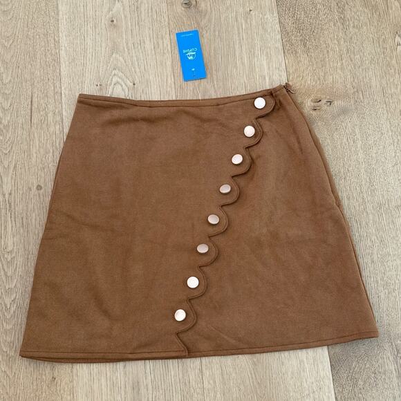 Cupshe Mini Skirt Autumn Stroll Size XS Brown - Picture 1 of 7